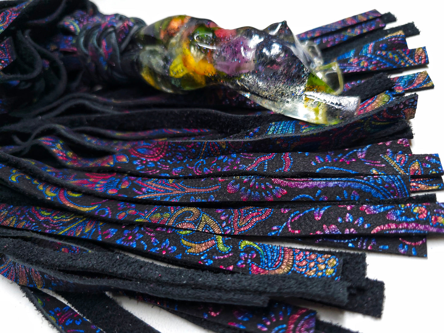 Rainbow Paisley Sevine Flogger with Flowers