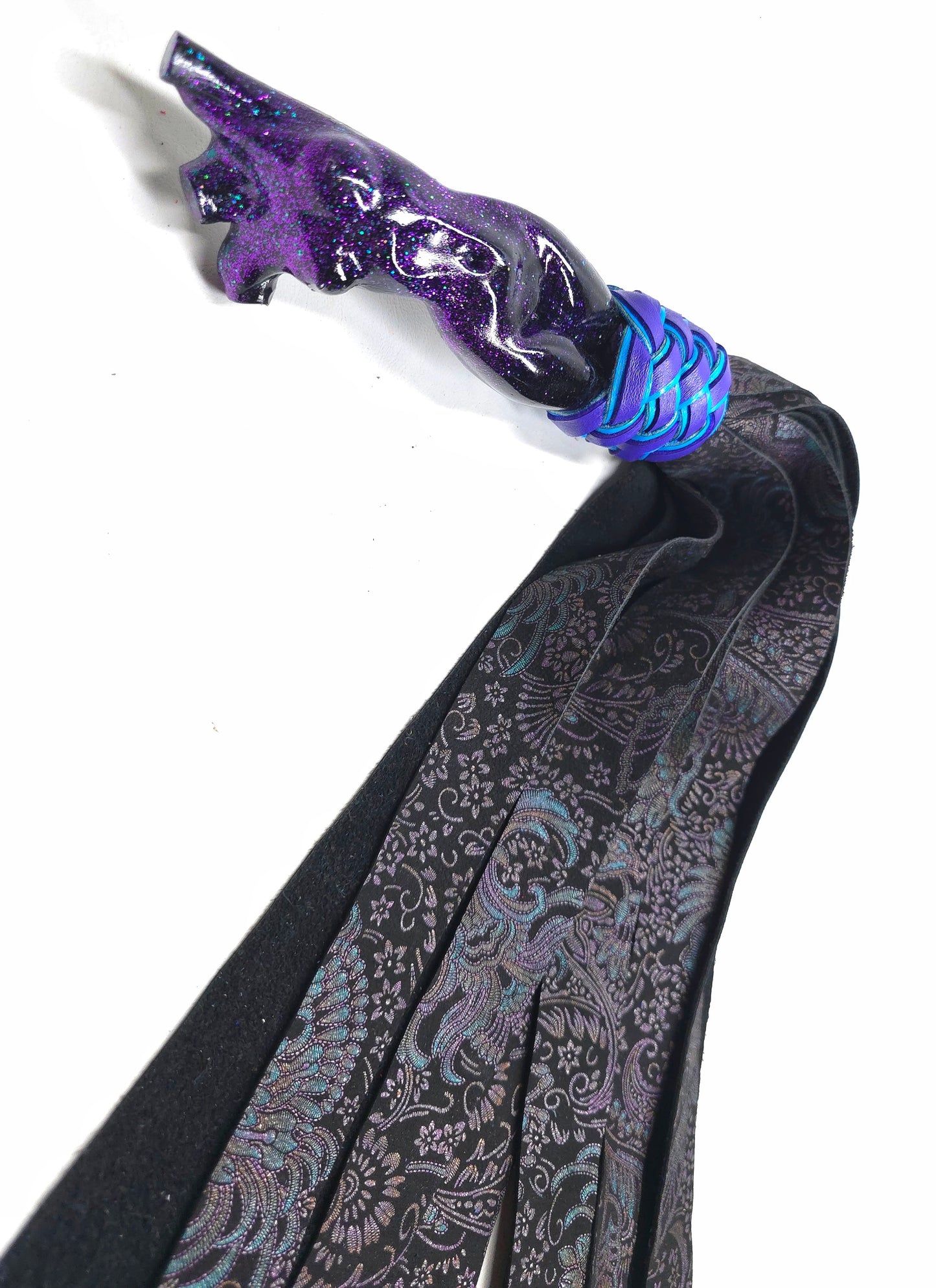 Purple Grey Wide Tail Paisley Flogger