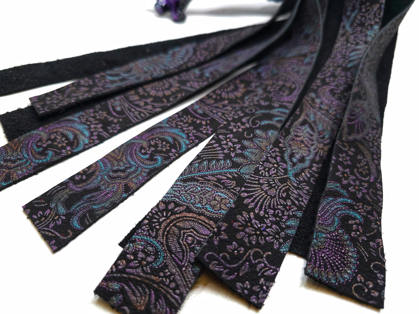 Purple Grey Wide Tail Paisley Flogger