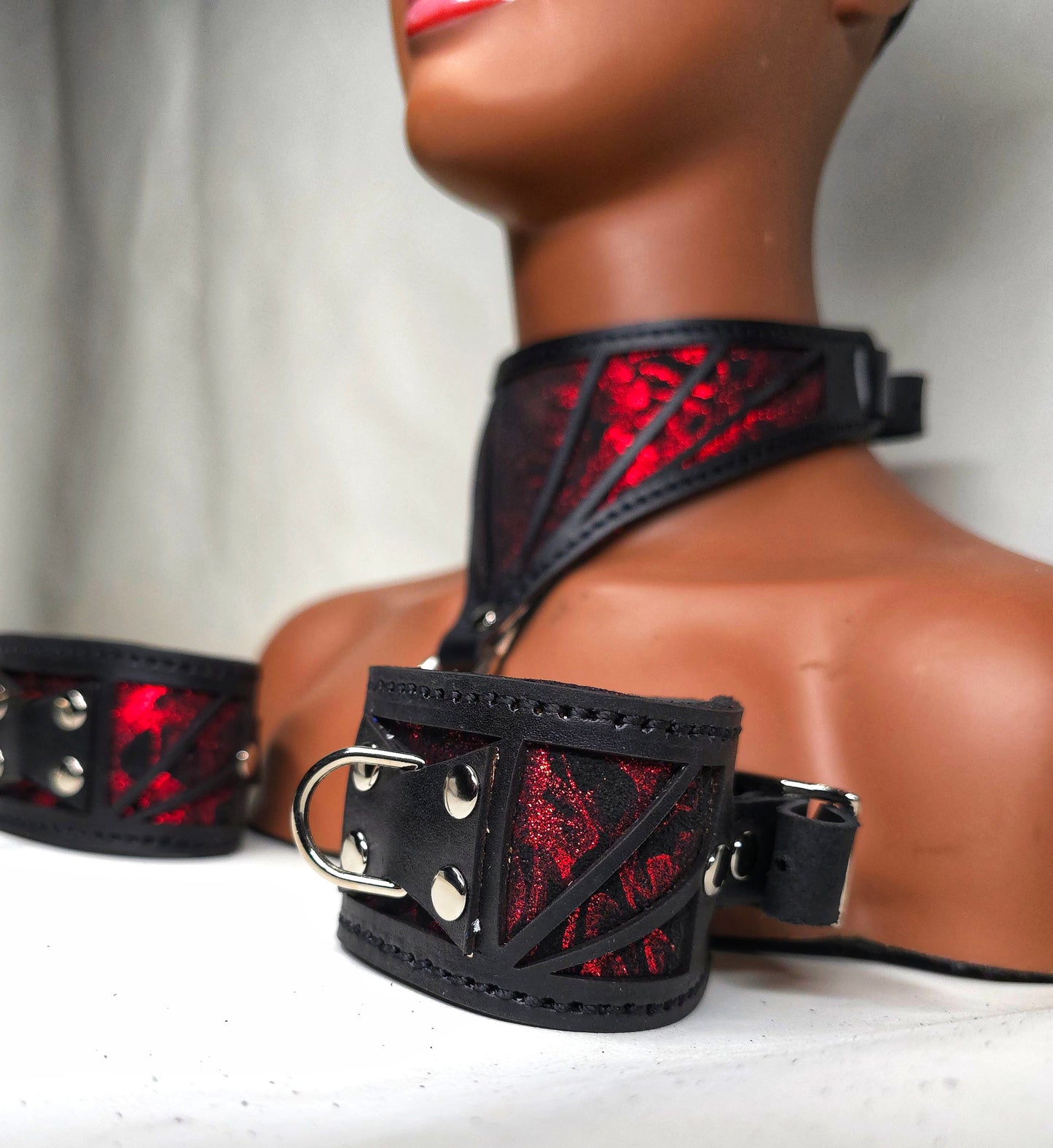 Requiem Collar in Ruby Smoke Leather - In Stock