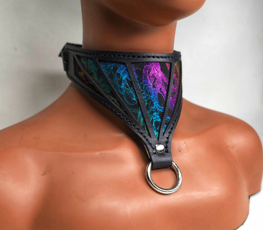 Requiem Collar in Dark Rainbow Leather - In Stock