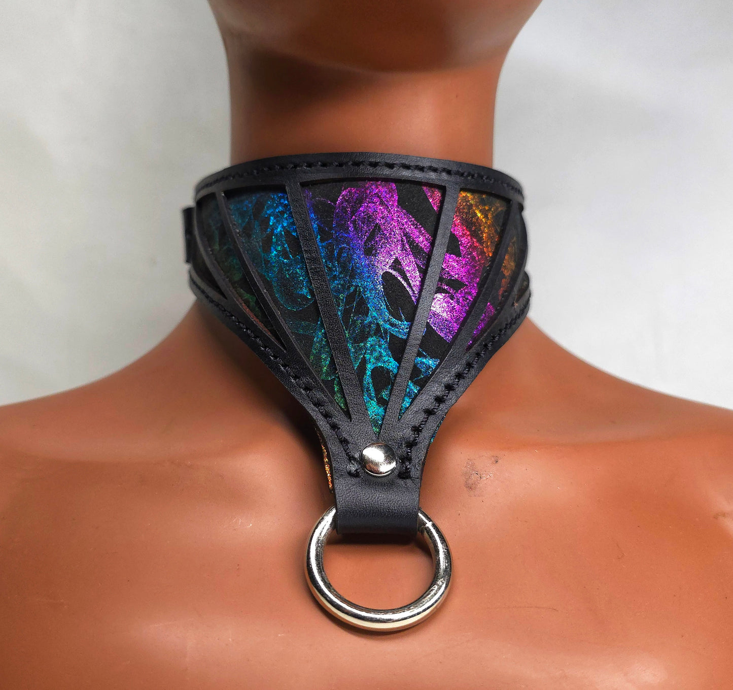 Requiem Collar in Dark Rainbow Leather - In Stock