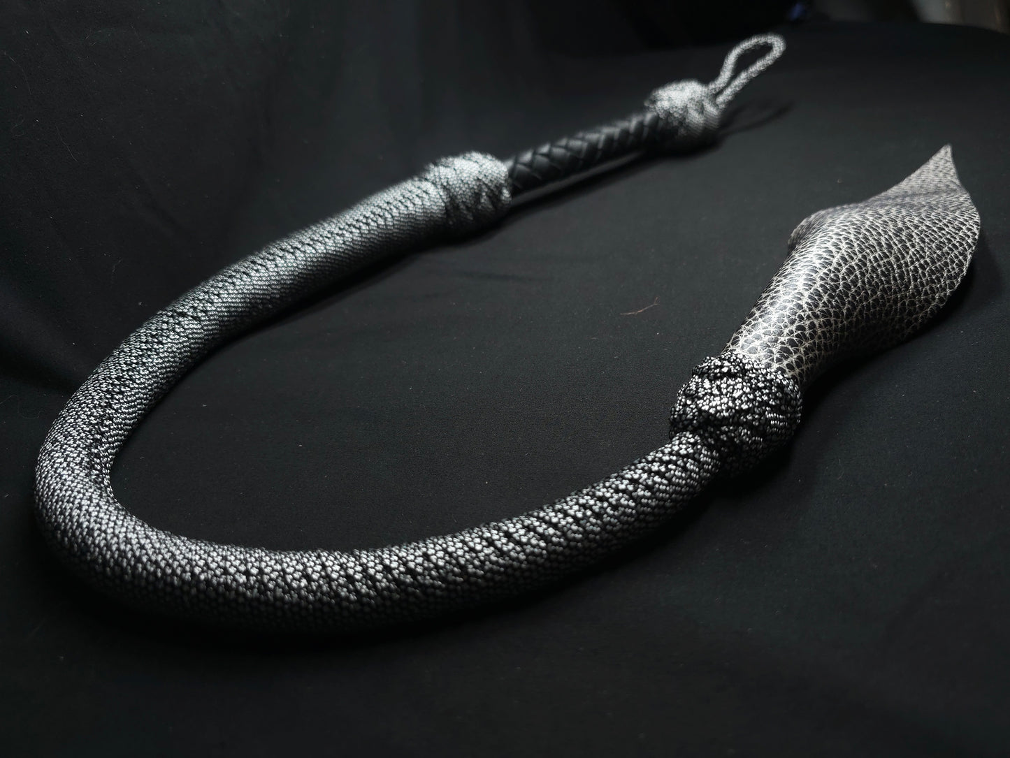 Silver and Black Scorpion Whip- Made to Order
