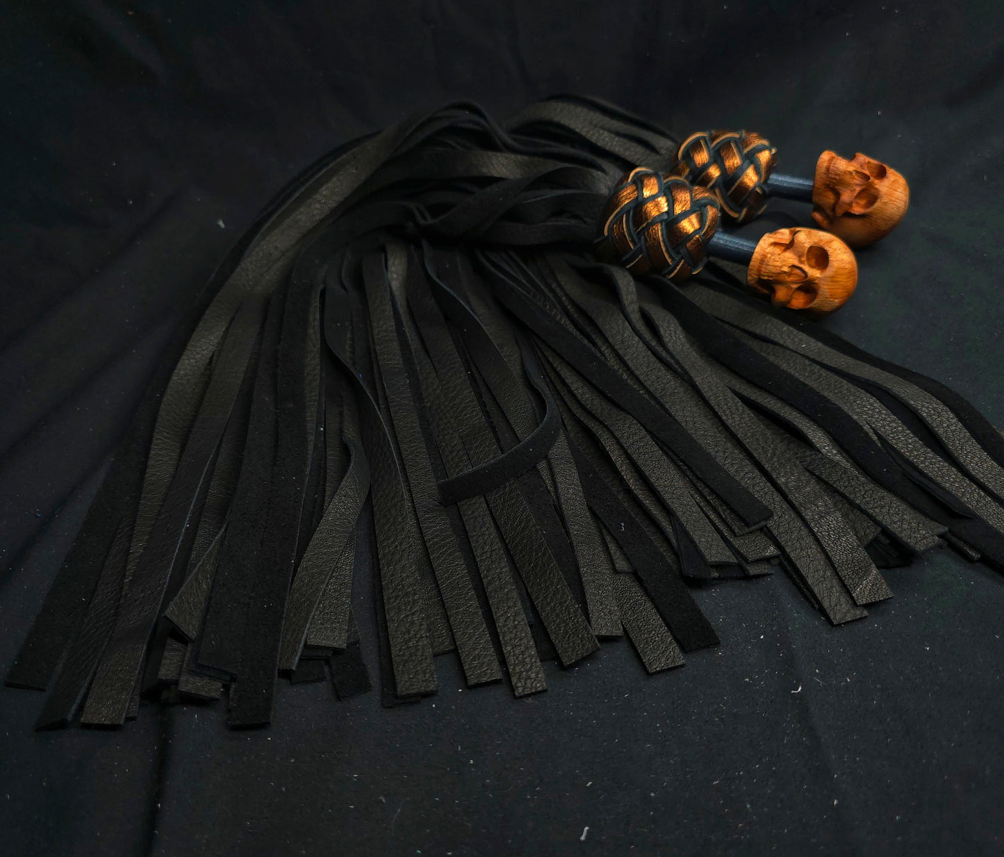 Skull Finger Floggers with Deerskin tails- In Stock