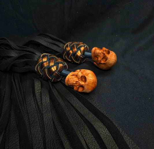 Skull Finger Floggers with Deerskin tails- In Stock