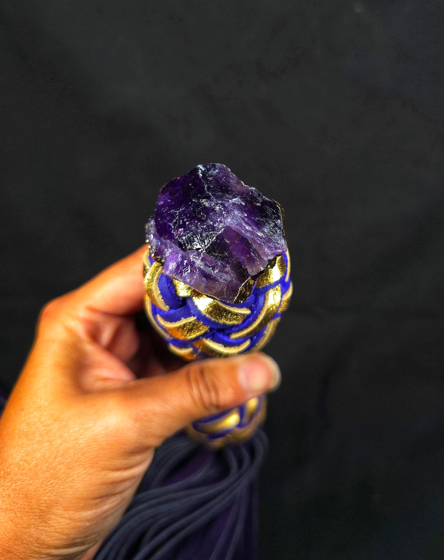 Amethyst Velvet Leather Flogger- In Stock