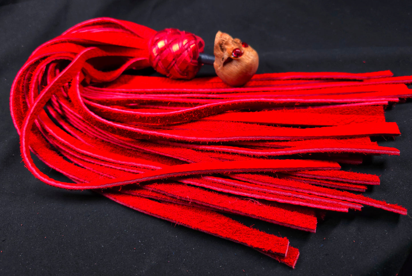 Red Skull Flogger with Bejeweled Eyes- In Stock