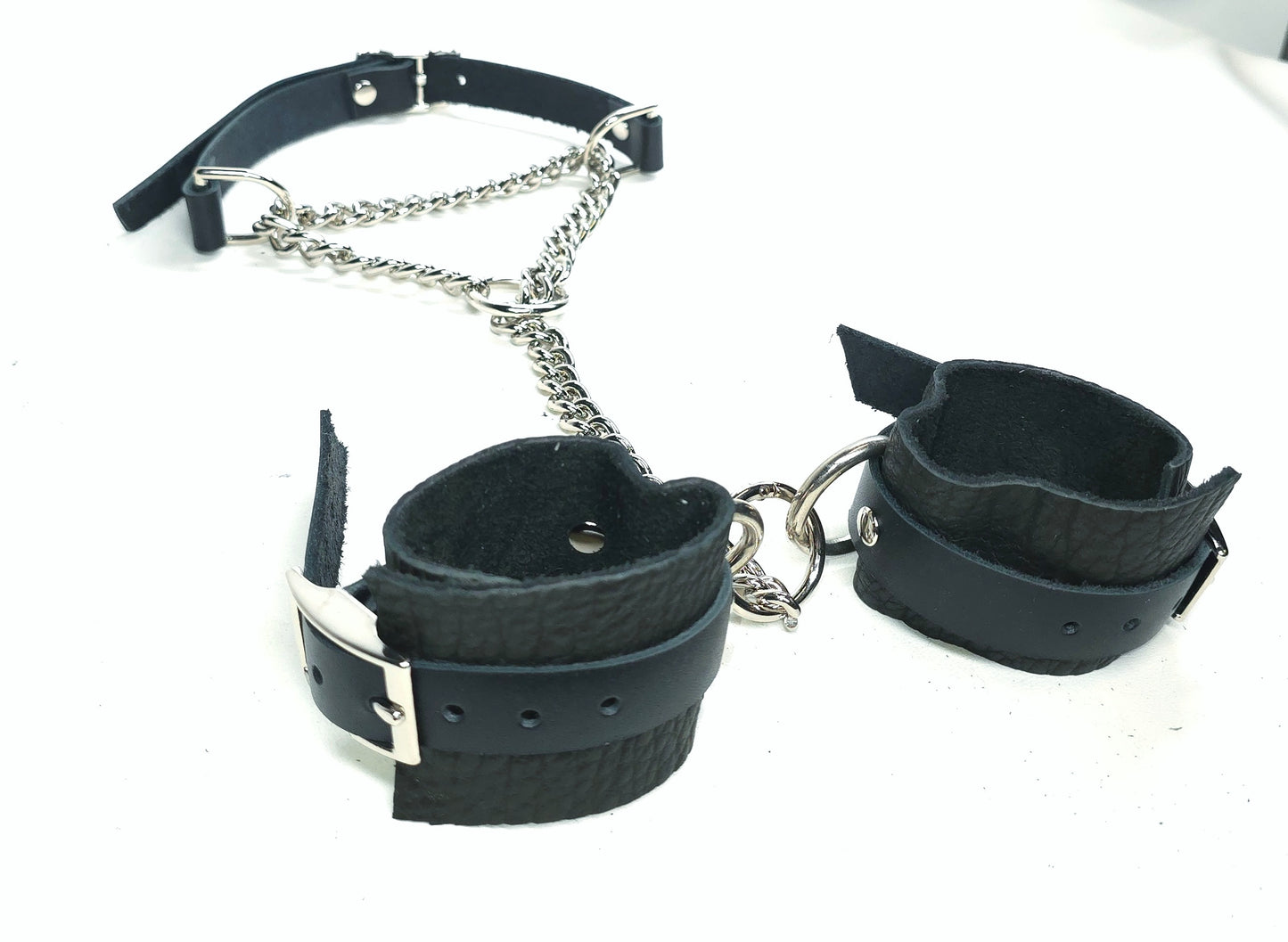 Black Martingale Collar and Cuffs- In Stock