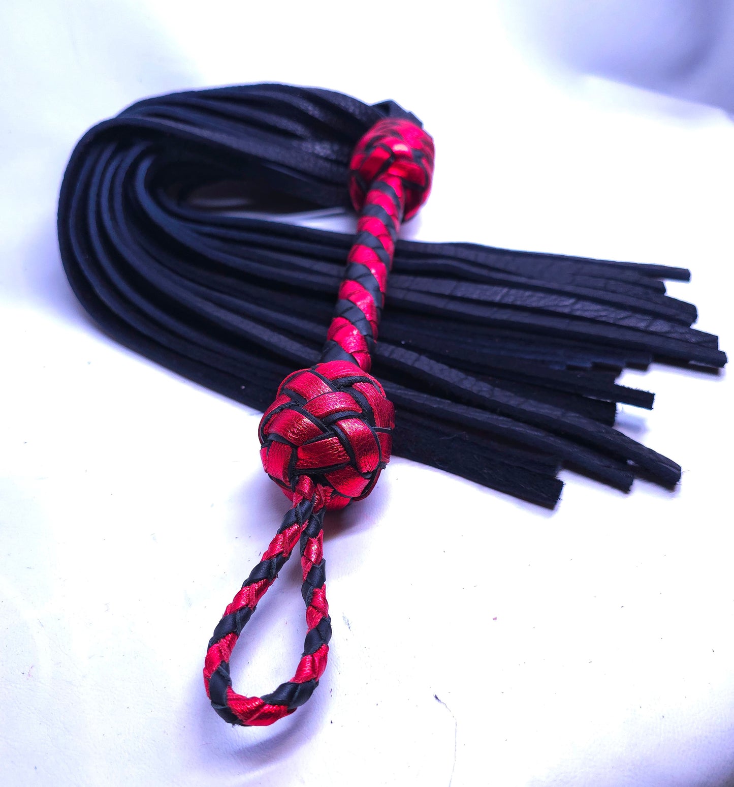 Black and Red Bison Flogger- Large- In Stock