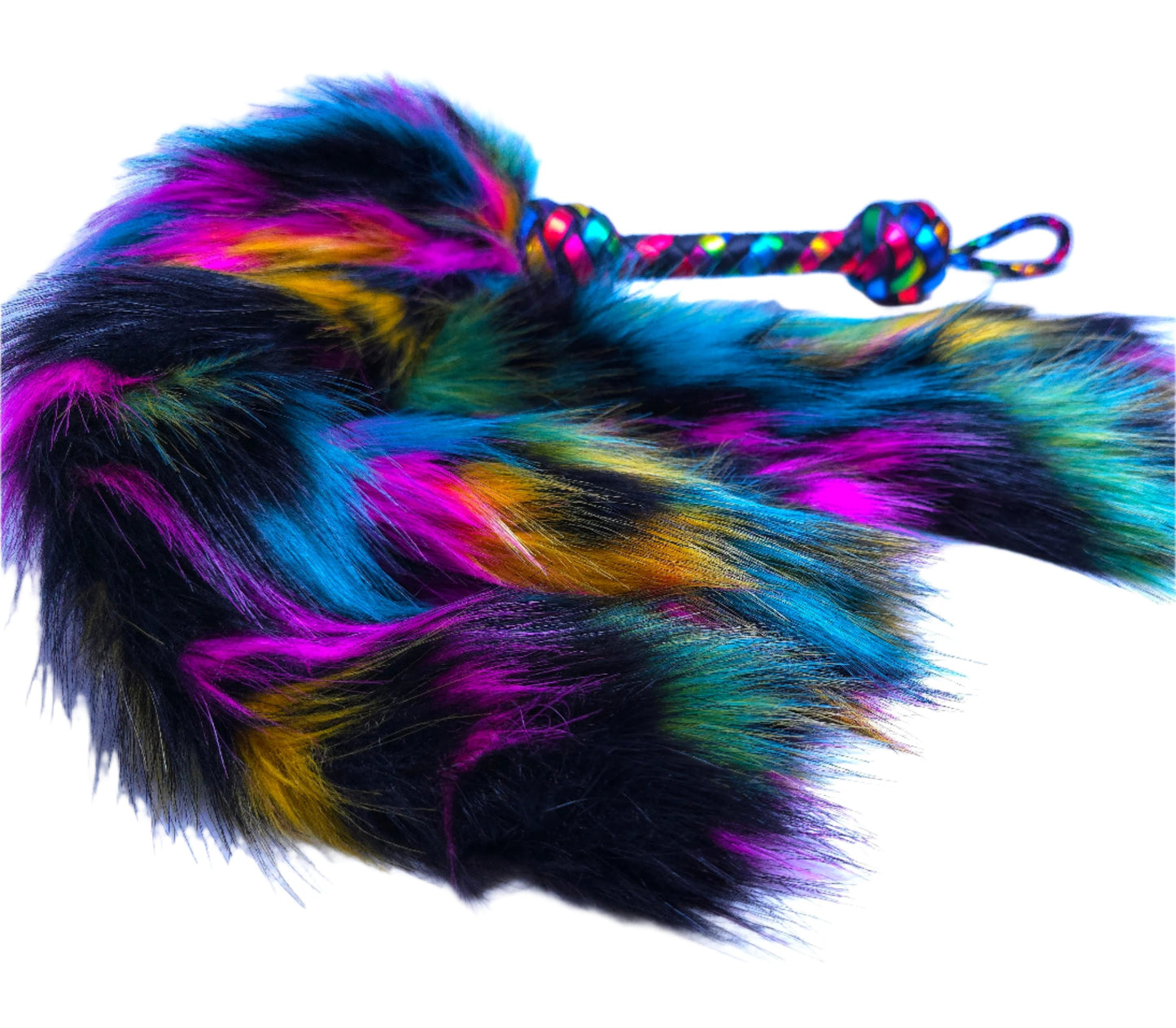 Dark Rainbow Fluffinator Flogger- Made to Order
