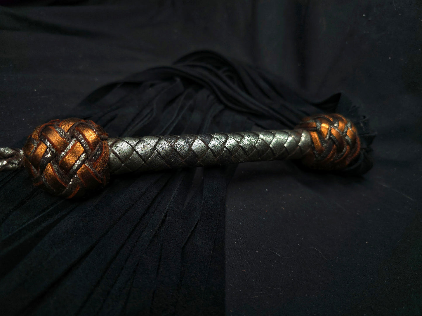 Heavy Metal Black Suede Flogger- In Stock