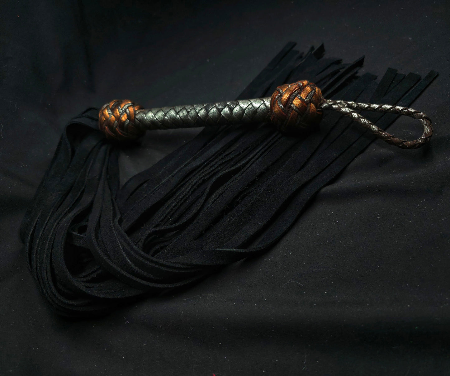 Heavy Metal Black Suede Flogger- In Stock