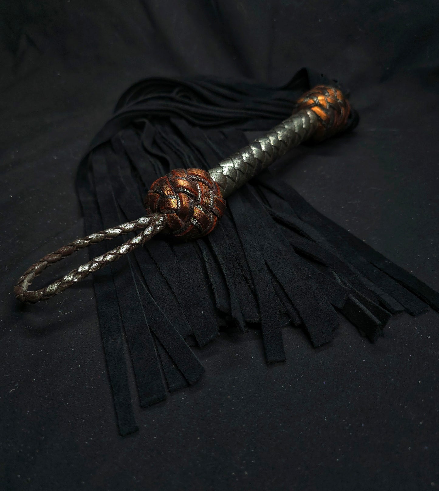 Heavy Metal Black Suede Flogger- In Stock