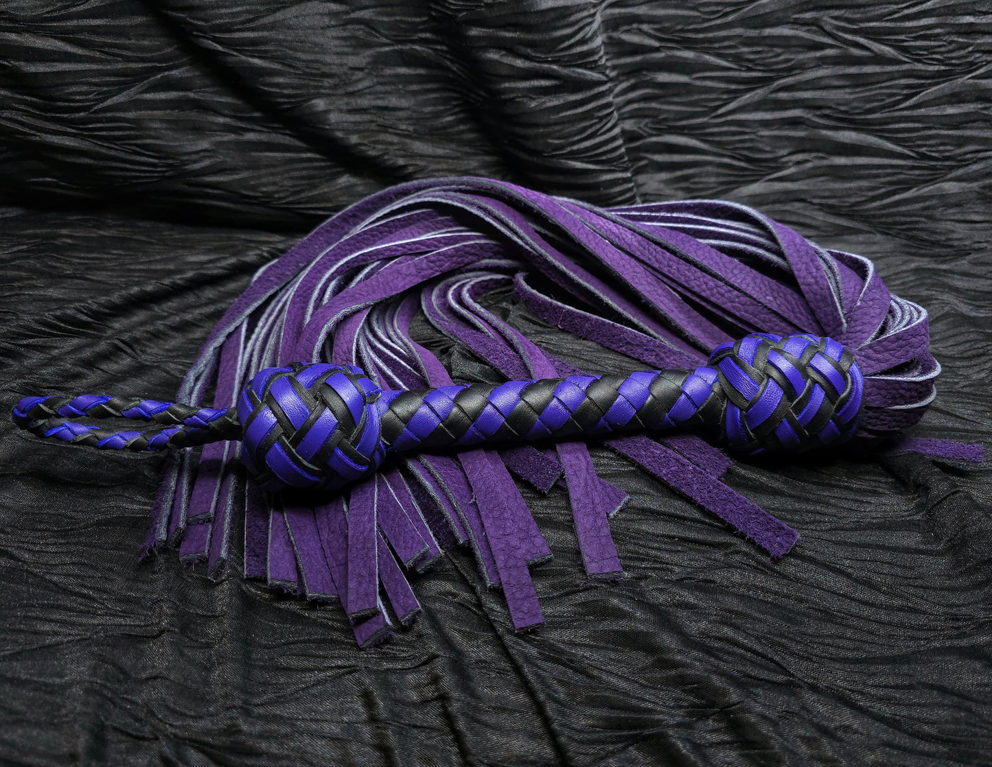 Purple Leather Flogger for BDSM