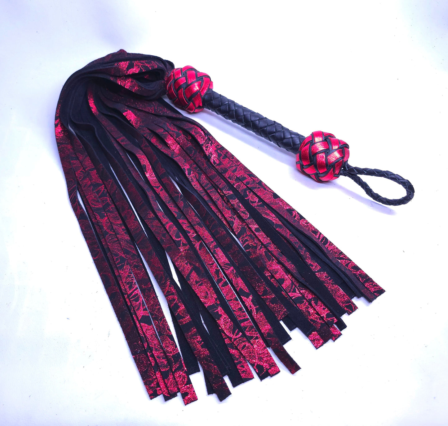Ruby Smoke Leather Flogger- Made to Order