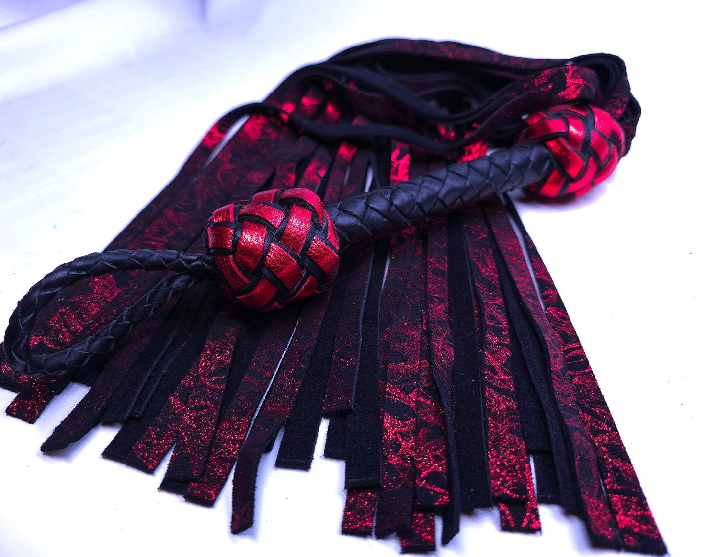 Ruby Smoke Leather Flogger- Made to Order