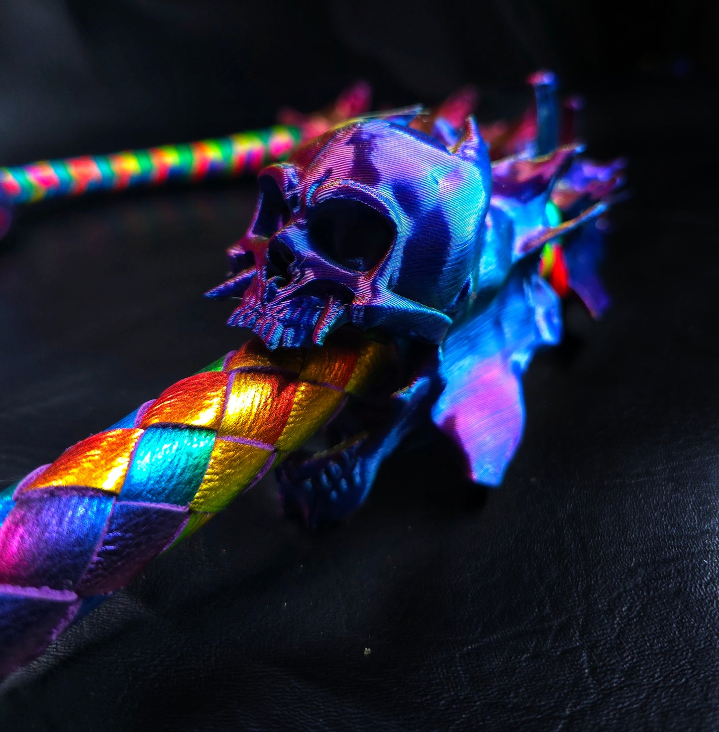 Rainbow Devil's Whisper Flogger- In Stock