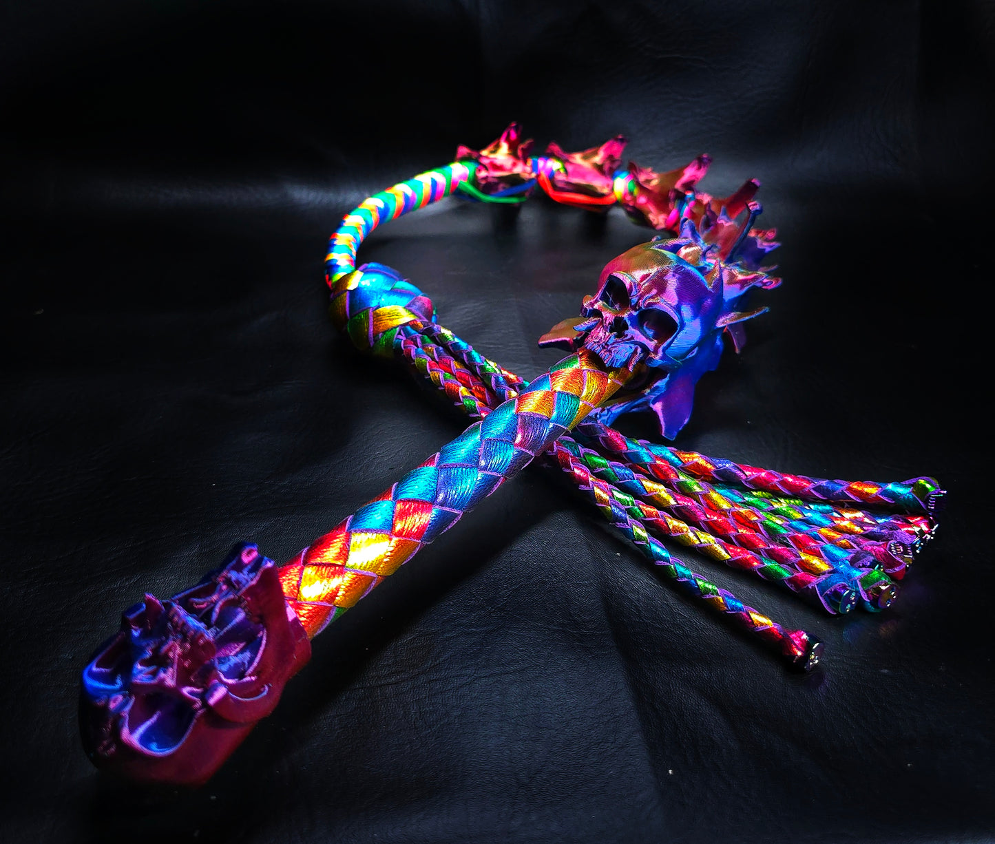 Rainbow Devil's Whisper Flogger- In Stock