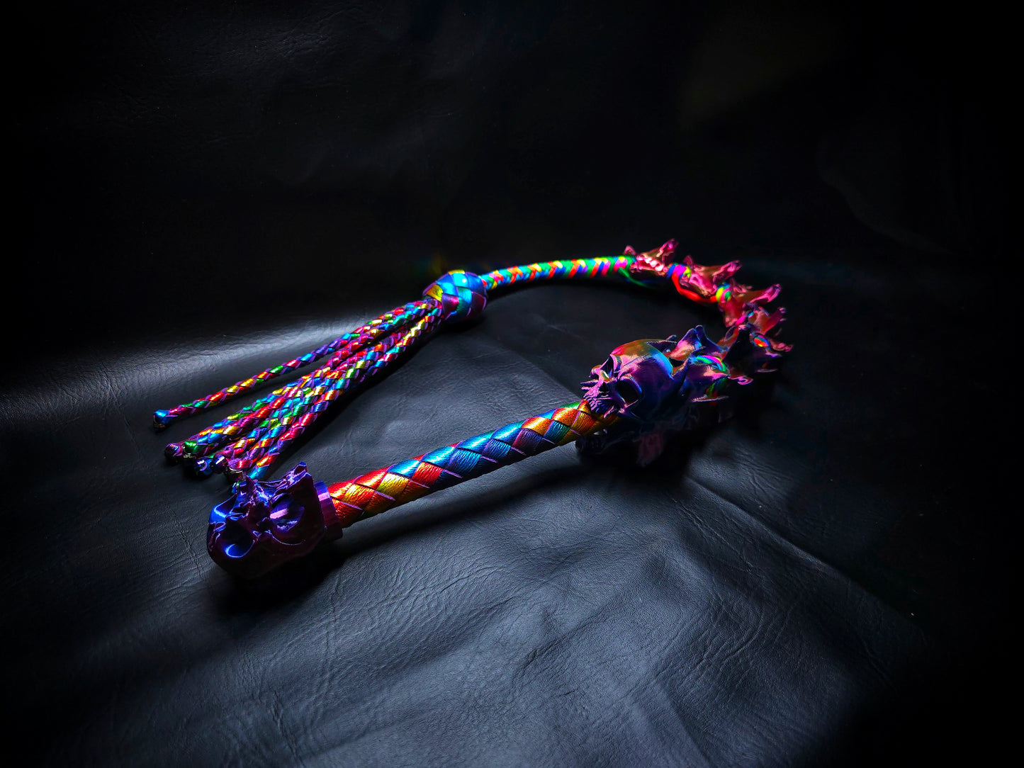 Rainbow Devil's Whisper Flogger- In Stock