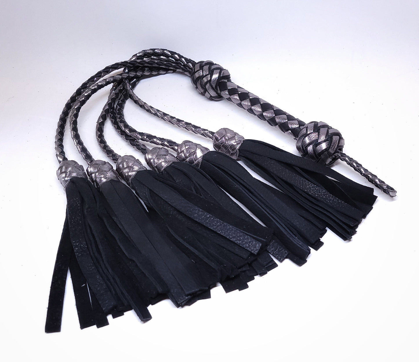 Black and Silver Leather Thumper- Made to Order