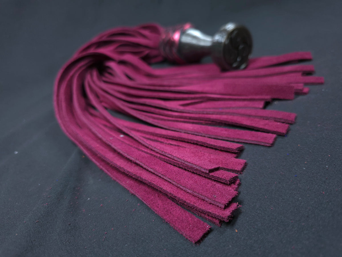 Burgundy Suede Leather Ball handle Flogger- In Stock
