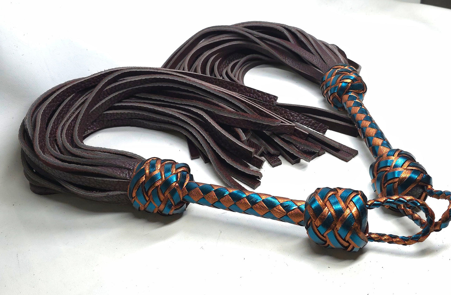 handmade bison leather impact play floggers