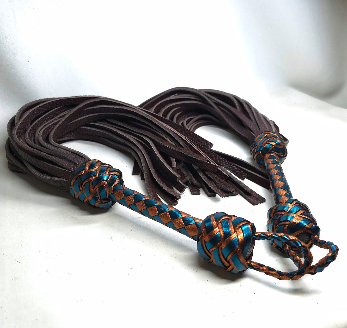 impact play floggers in brown bison leather