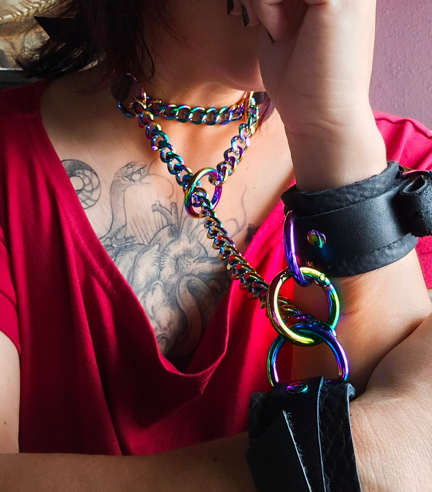 Rainbow Martingale Collar and Cuffs- Made to Order