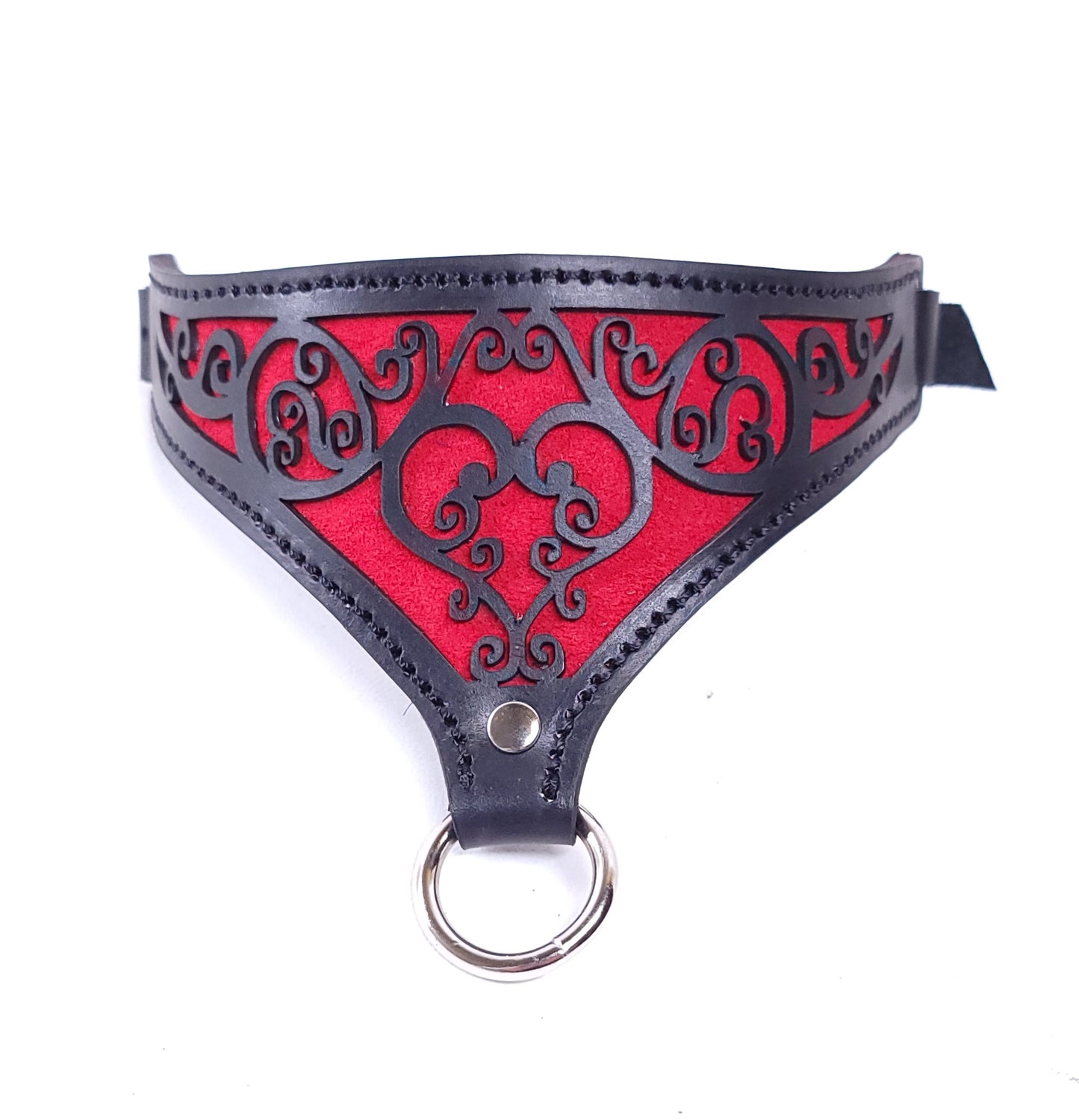 Red Heart Filigree Collar - Made to Order