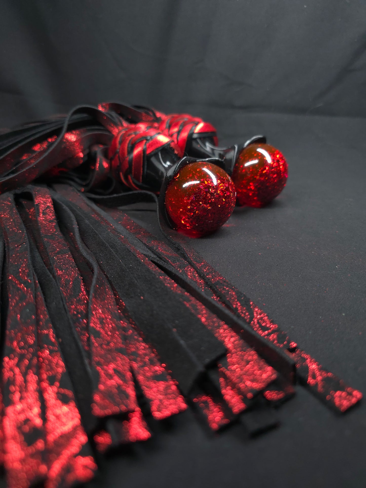 Ruby Ball Handle Floggers- In Stock