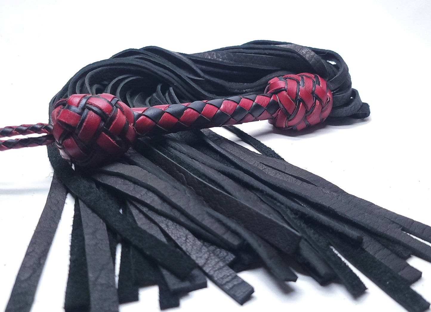 Black and Red Bison Flogger, Size Large- In Stock