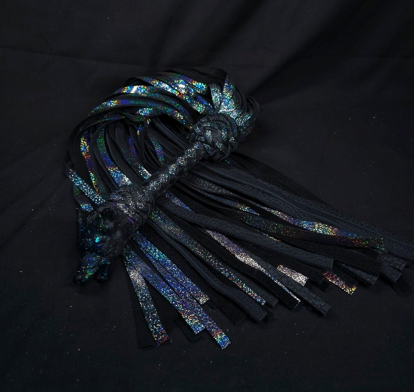 Galaxy Wolf Mop Flogger, Galaxy and Elk tails- In Stock