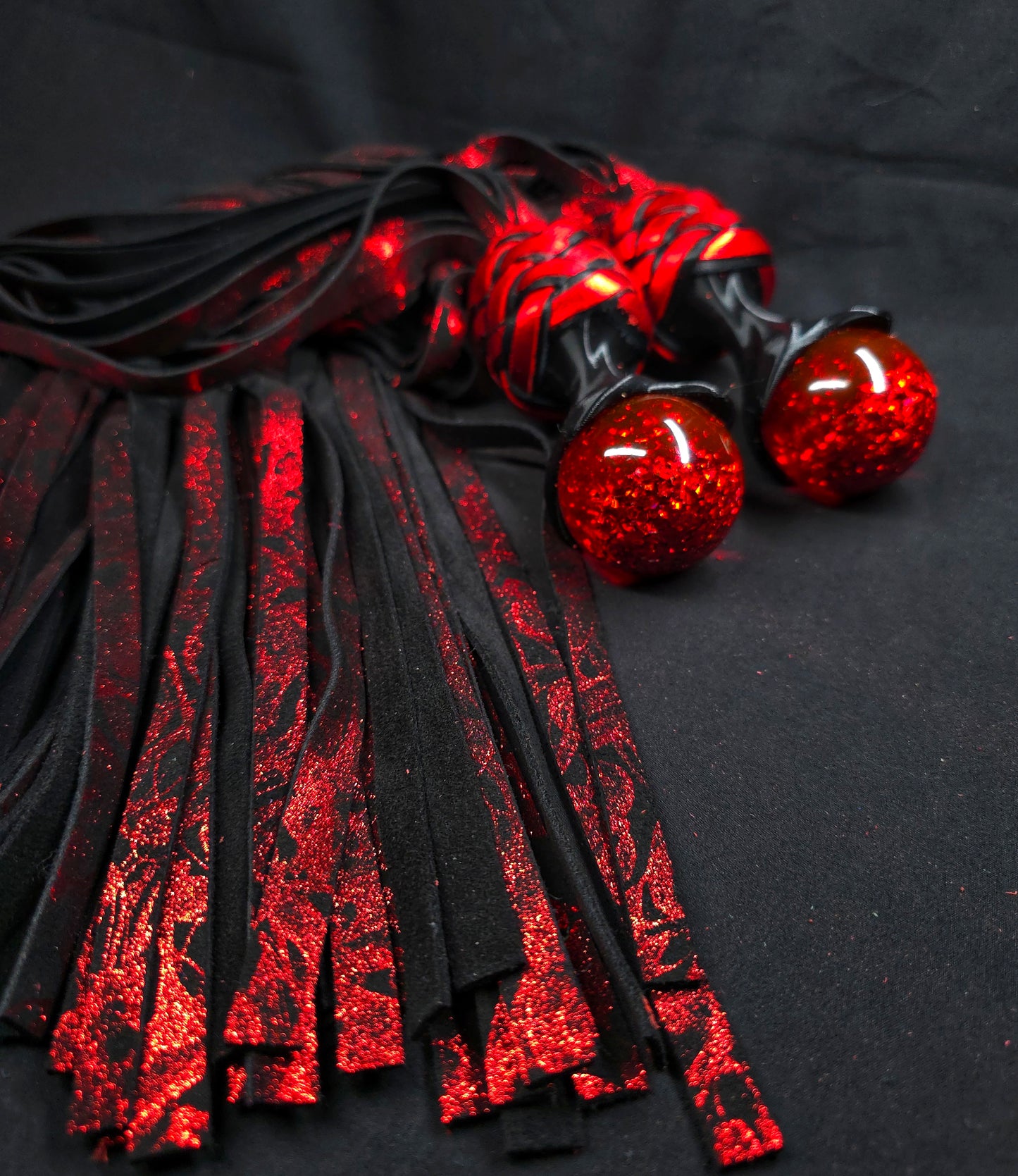 Ruby Ball Handle Floggers- In Stock
