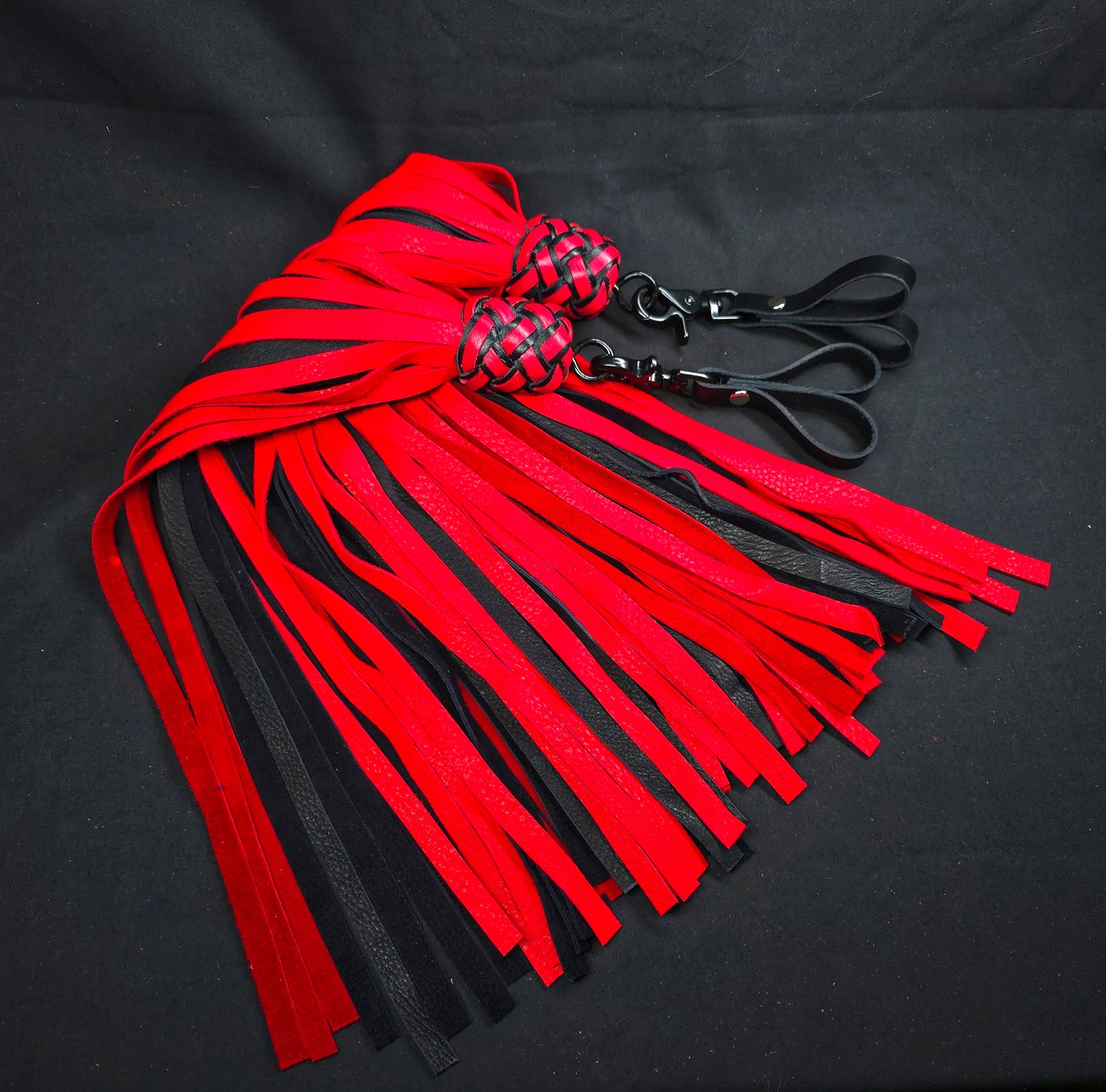 Red and Black Deer Finger Floggers- In Stock