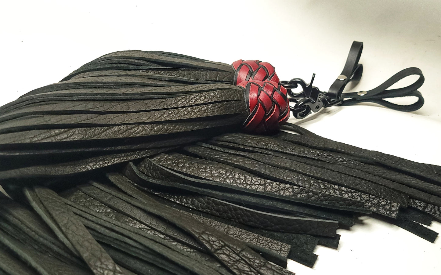 Black and Red Bison Finger Floggers- In Stock