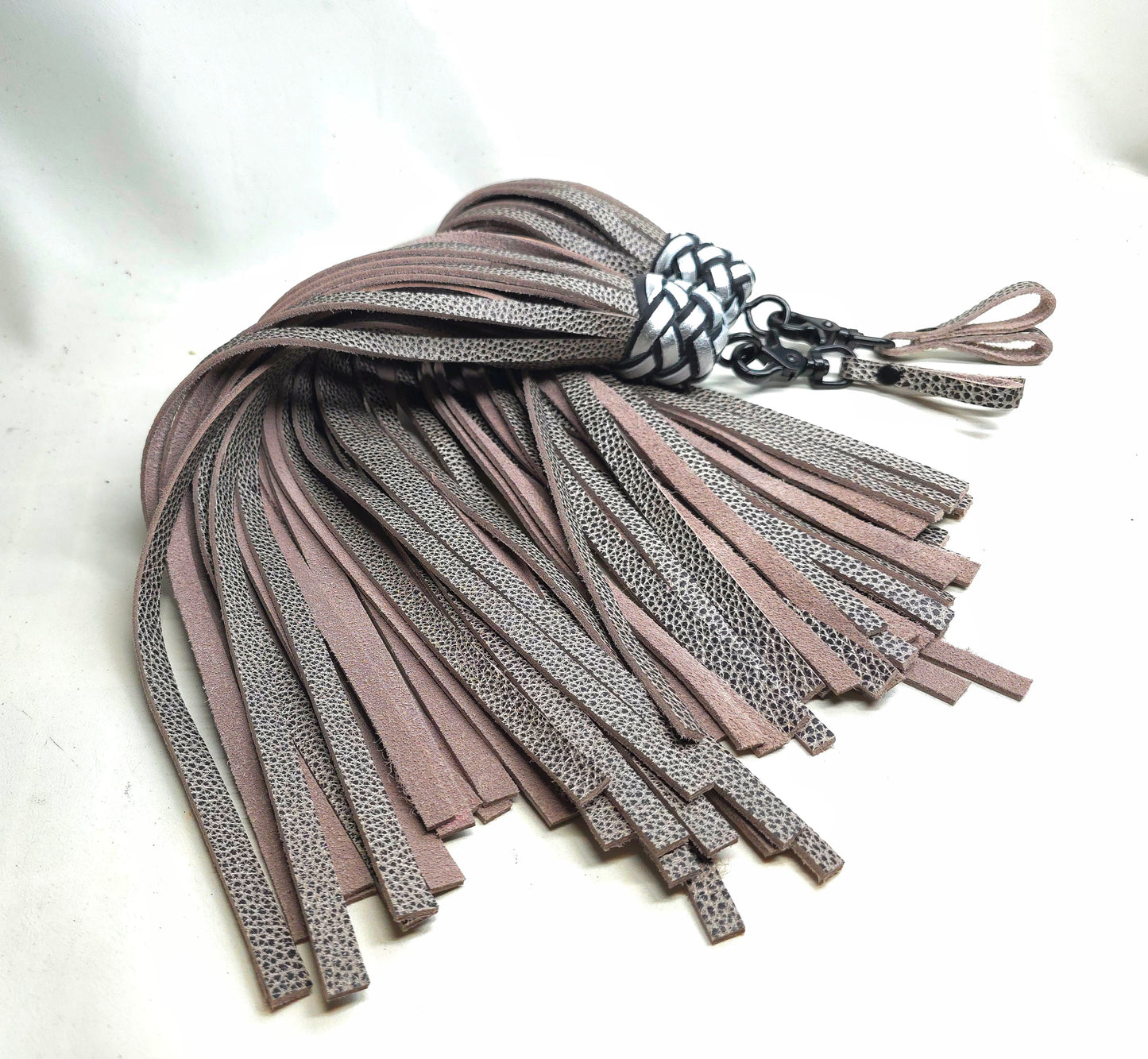 Black and Silver Waterbuffalo Finger Floggers- Made to Order