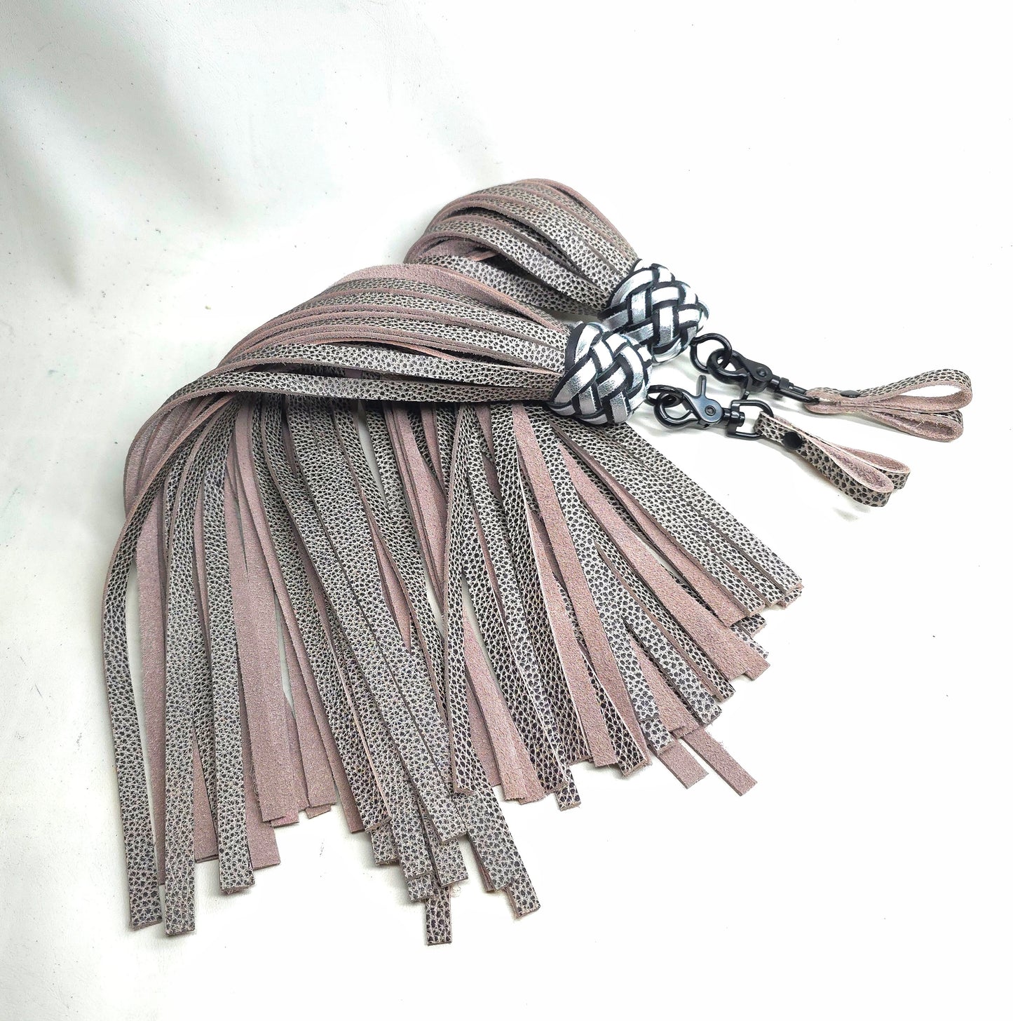 Black and Silver Waterbuffalo Finger Floggers- Made to Order