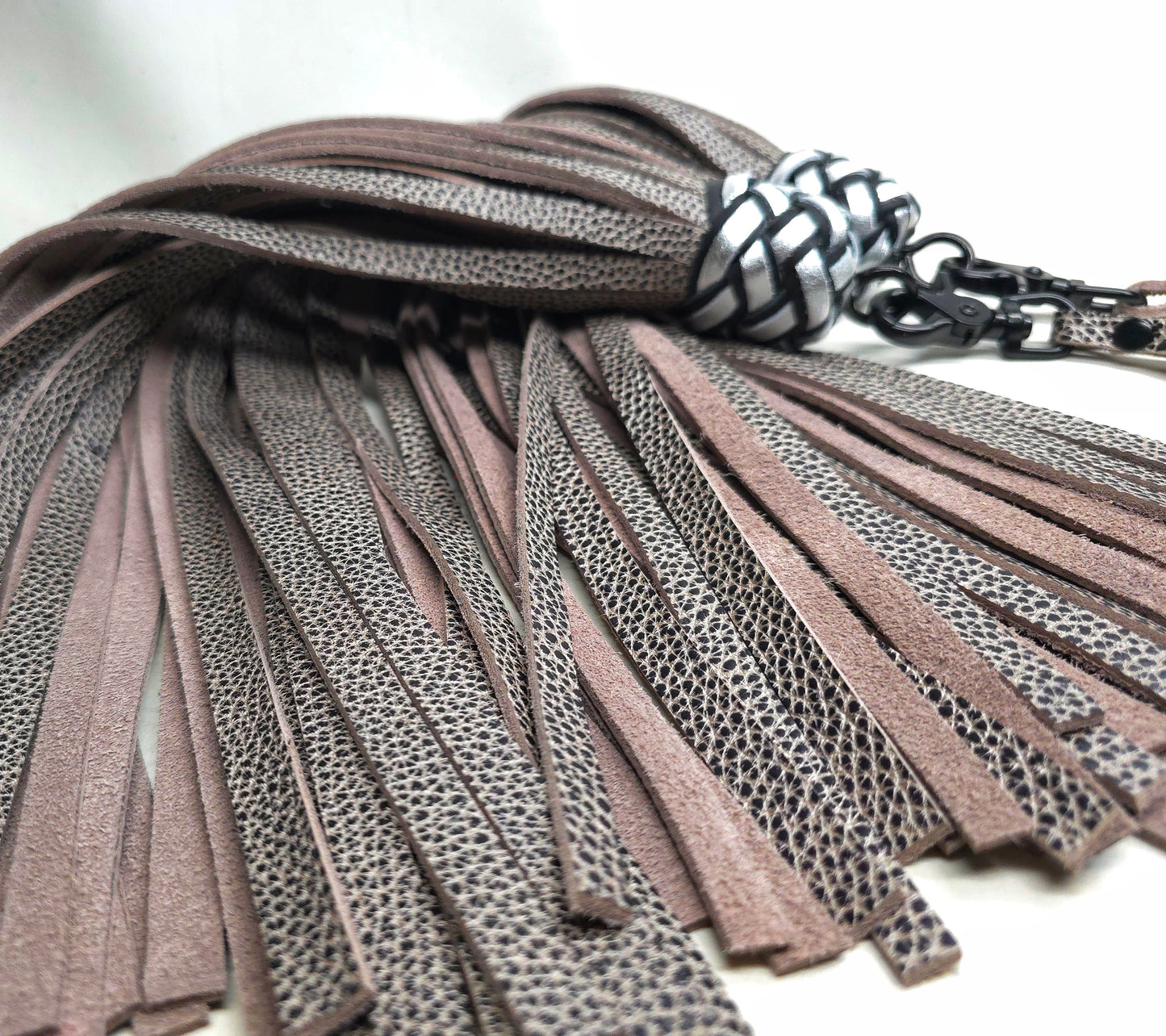 Black and Silver Waterbuffalo Finger Floggers- Made to Order