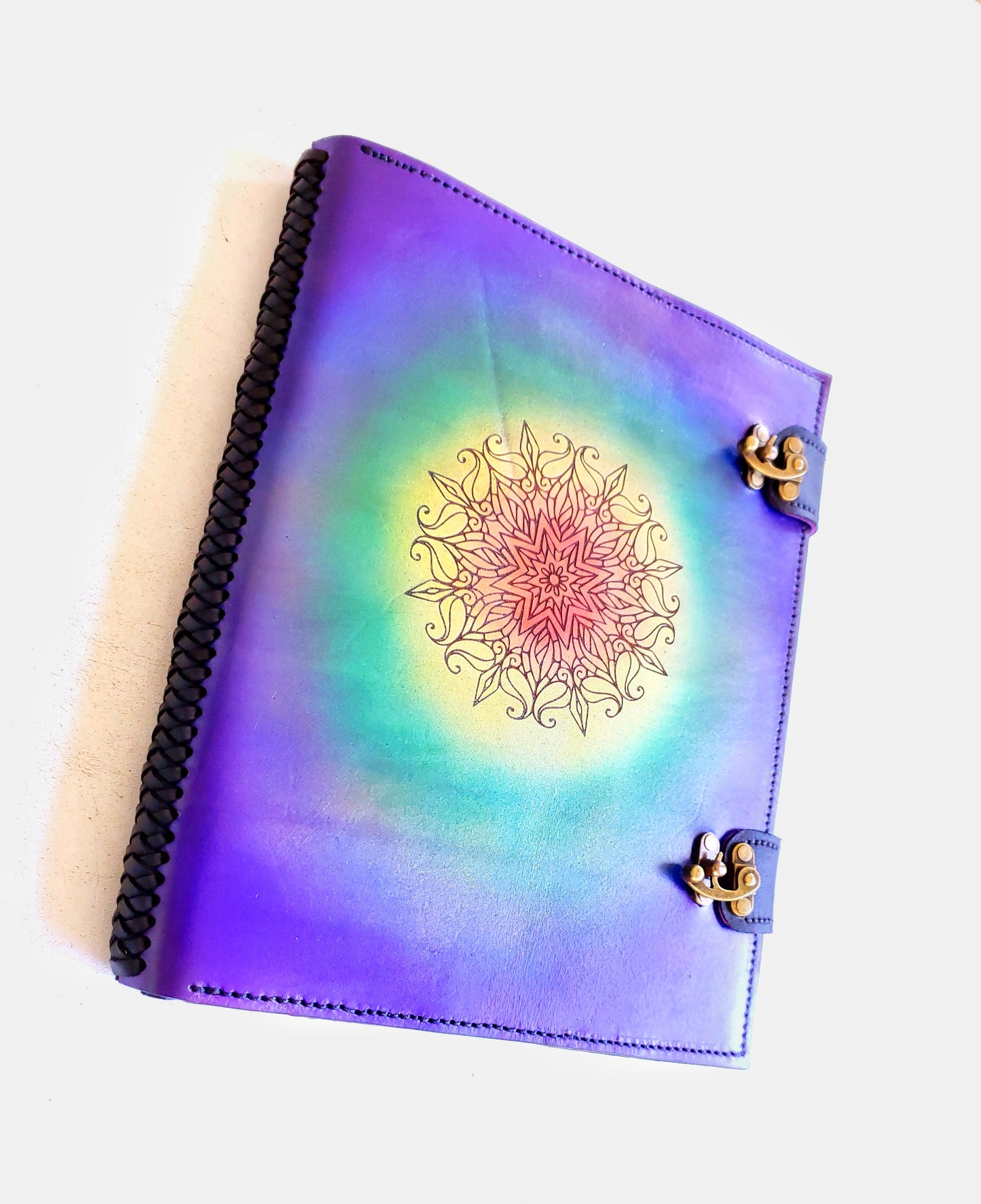 Large Rainbow Mandala Journal