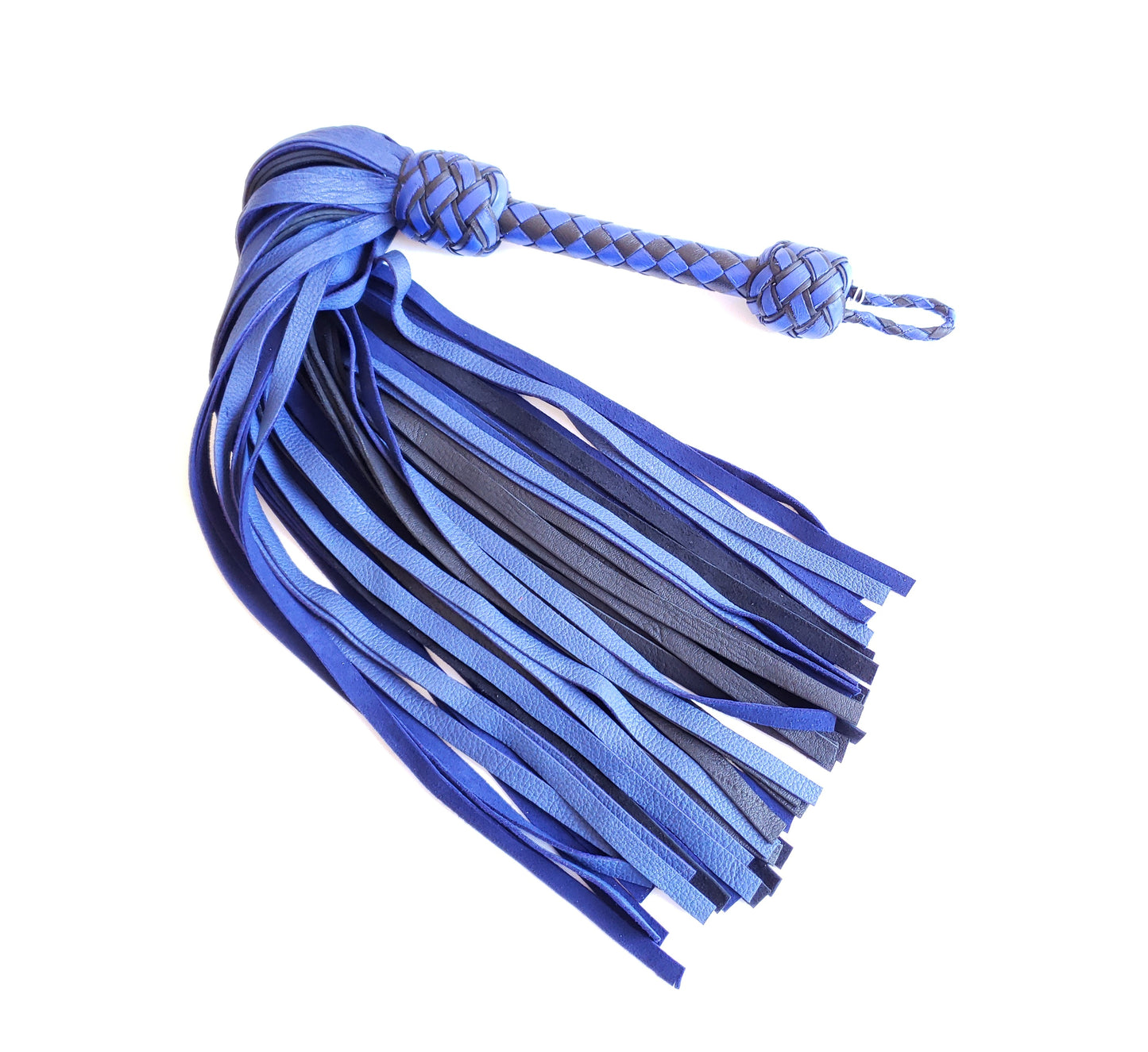 Black and Blue Deerskin Flogger - In Stock