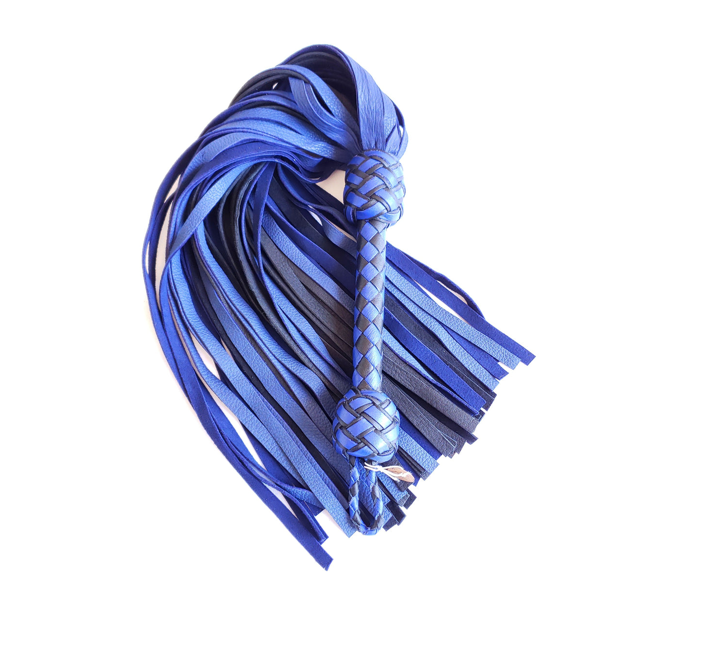 Black and Blue Deerskin Flogger - In Stock