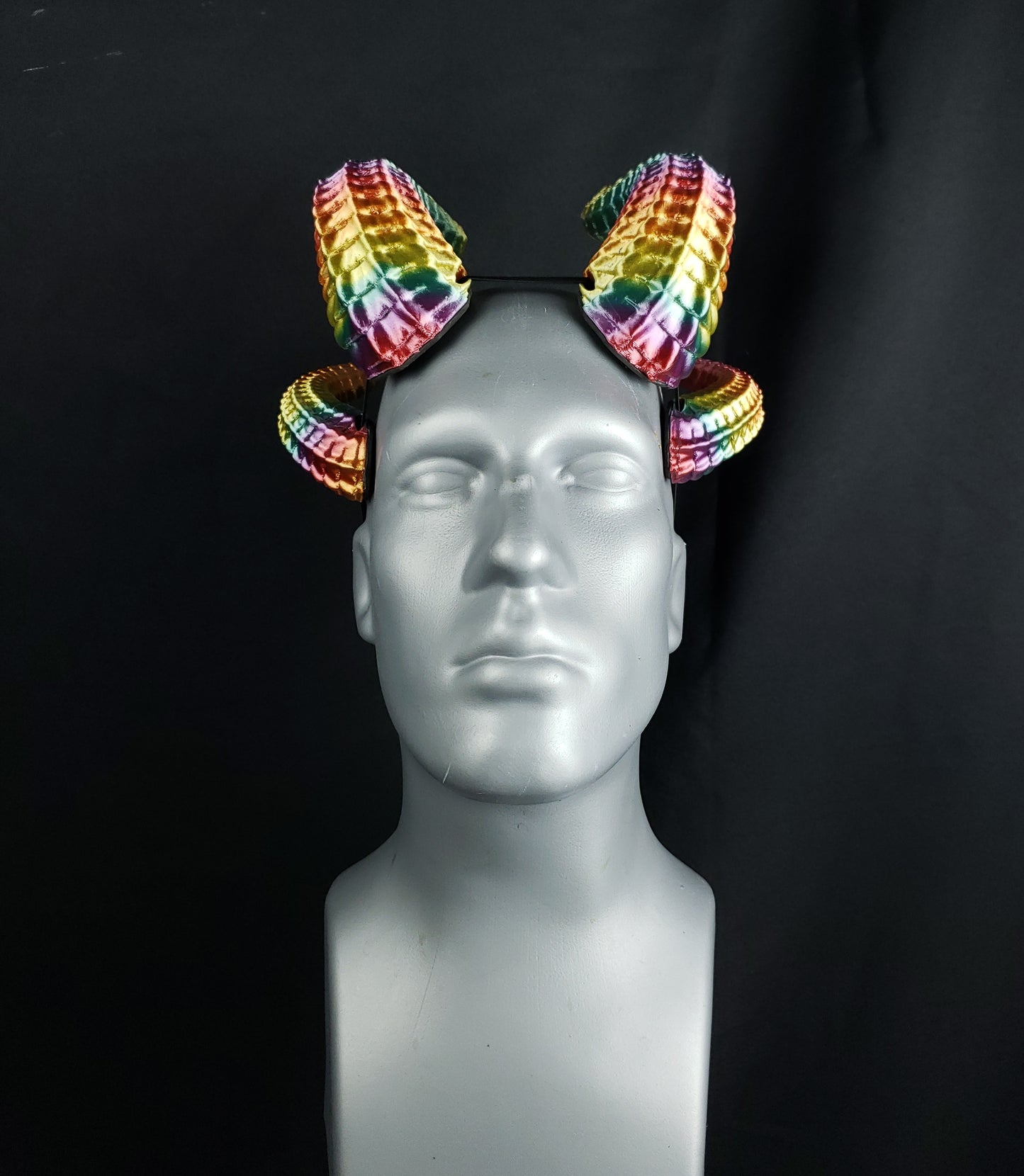 Serpentine Horns Set in Rainbow- Made to Order