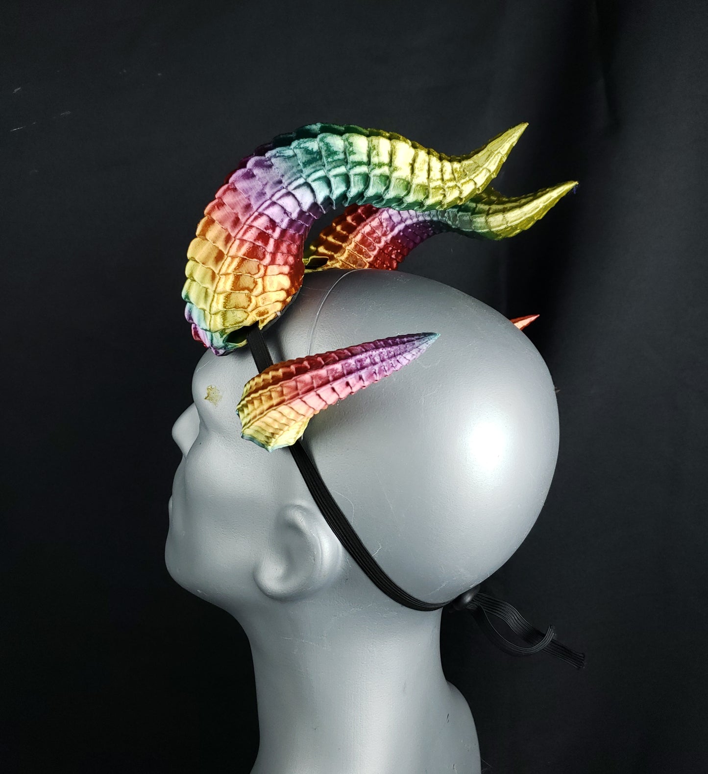 Serpentine Horns Set in Rainbow- Made to Order