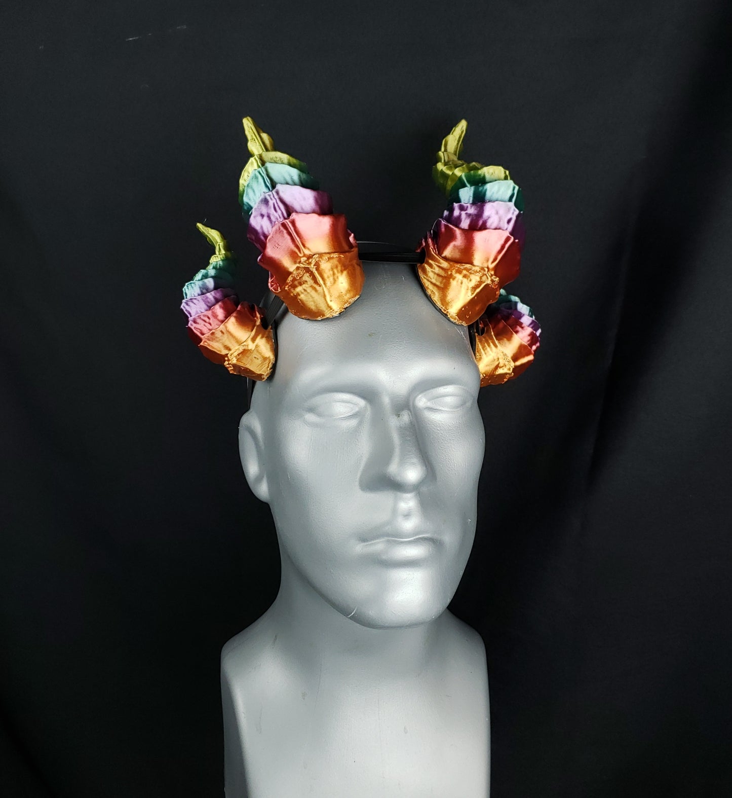 Demon Horn Set in Rainbow- Made to Order