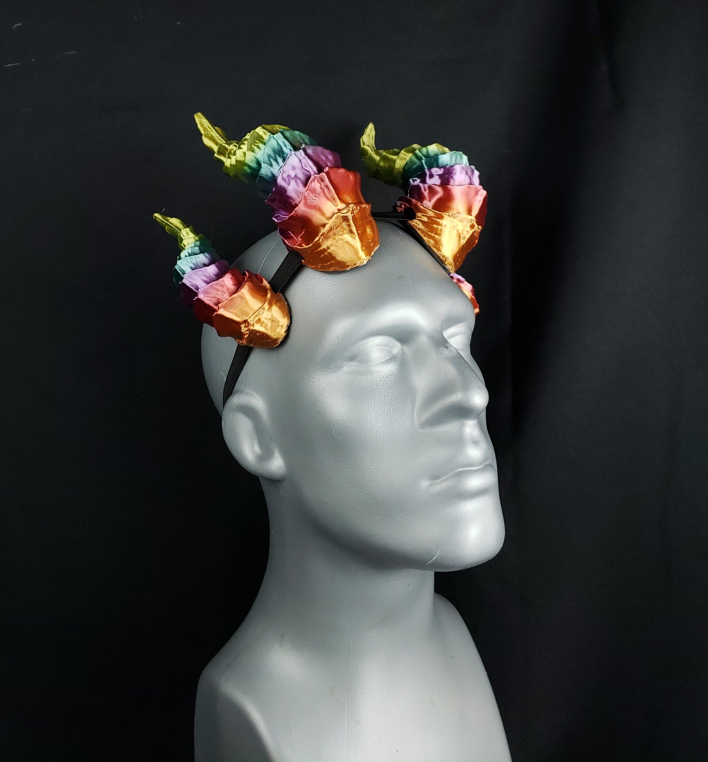 Demon Horn Set in Rainbow- Made to Order