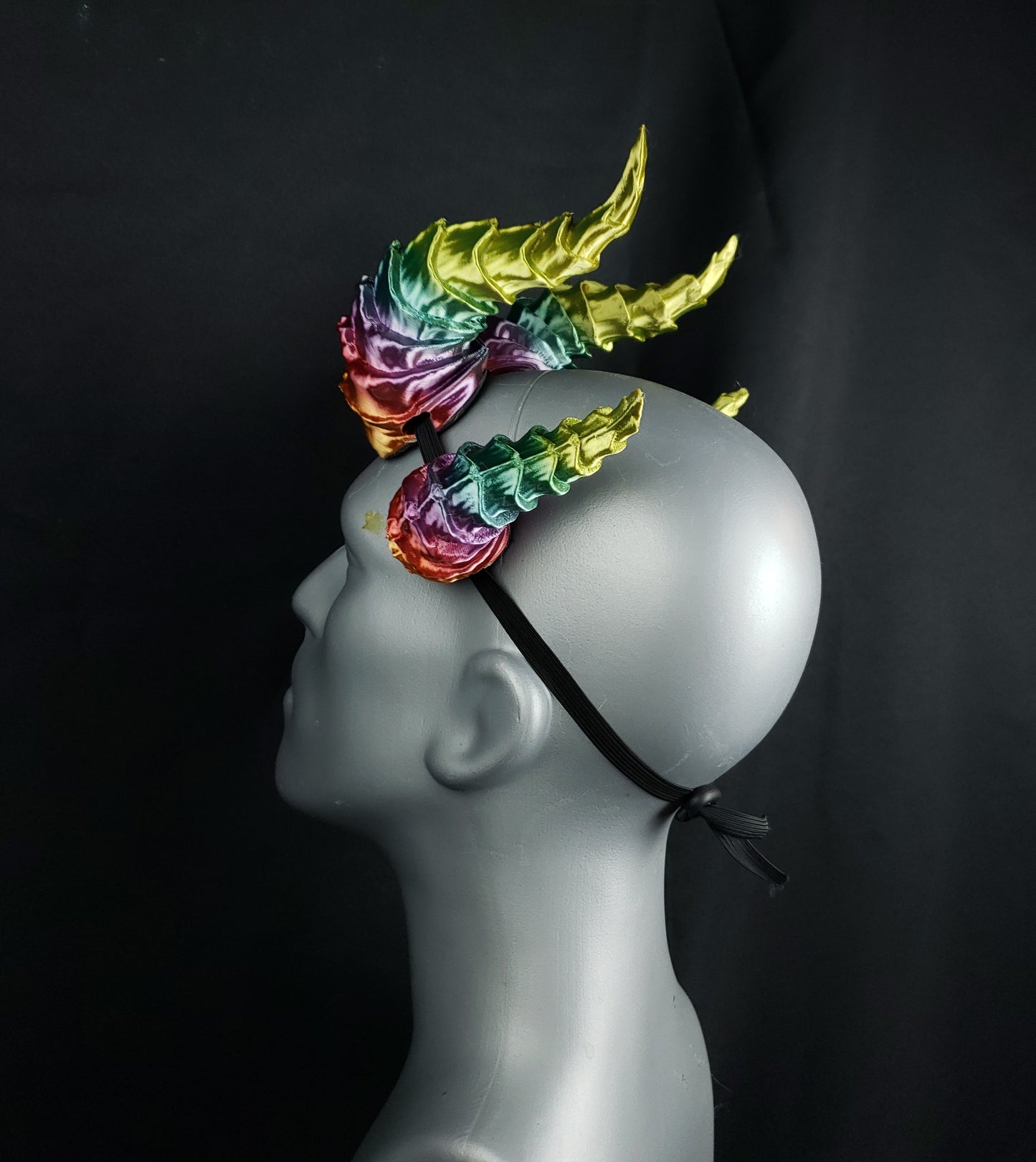 Demon Horn Set in Rainbow- Made to Order