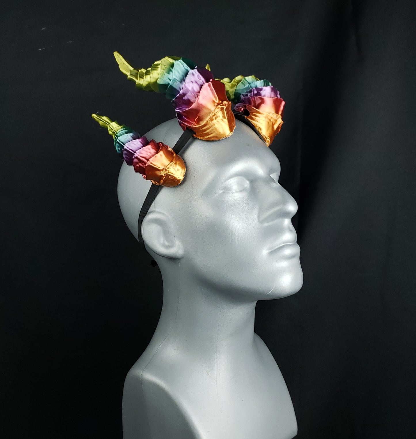 Demon Horn Set in Rainbow- Made to Order