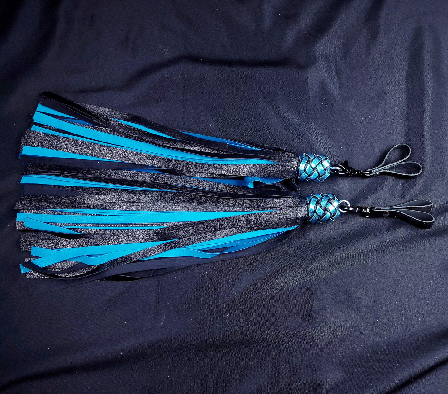 Black and Teal Deer Finger Floggers- In Stock