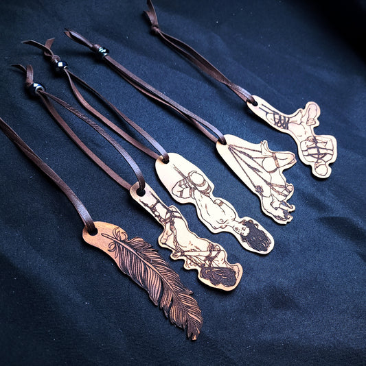 Rope Bondage Leather Book Marks Full Set