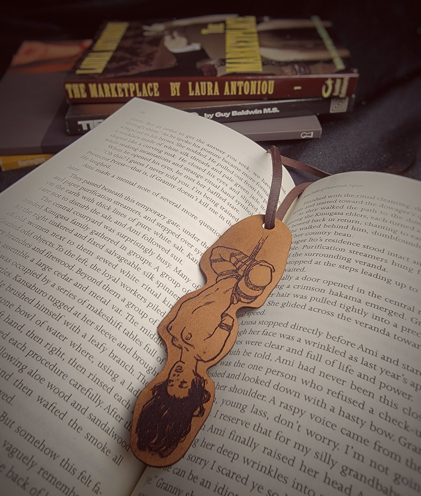 Rope Bondage Leather Book Mark - Design II